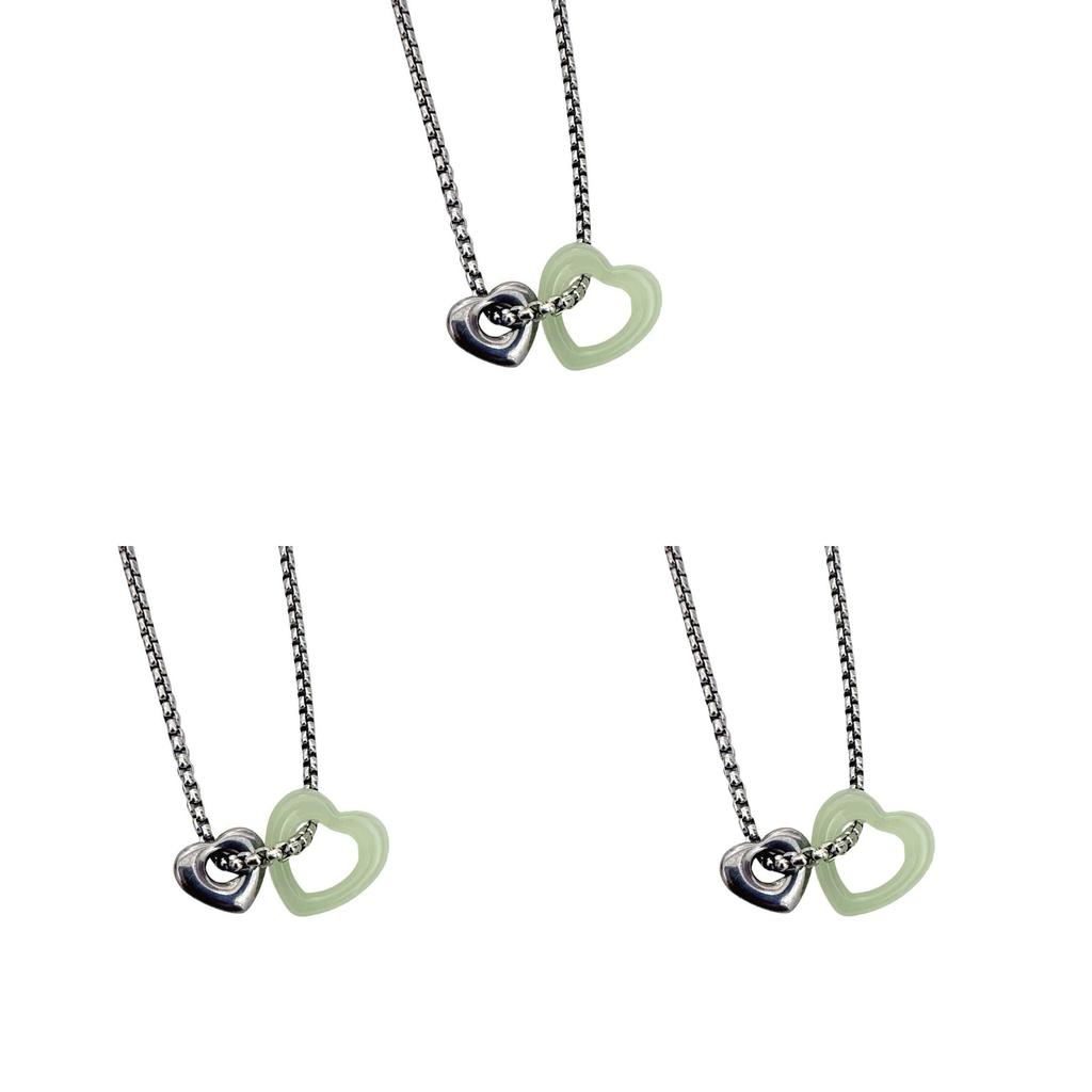 New Chinese Style Heartshaped Pendant Necklace With Titanium Steel Cross Chain For Women