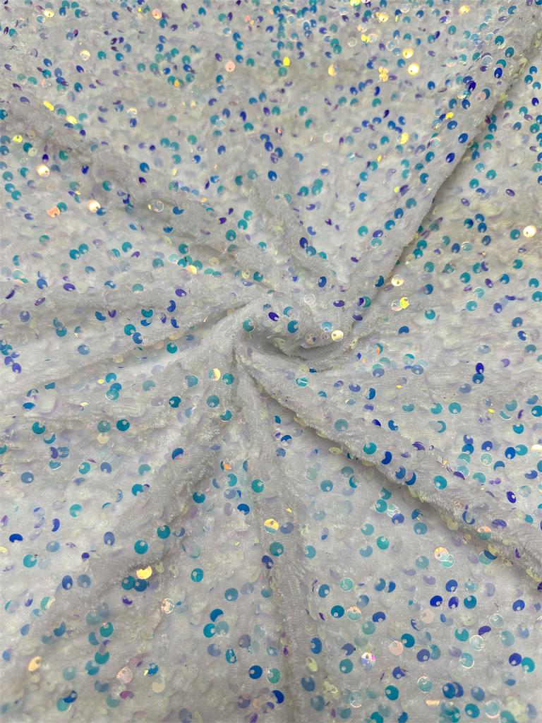African Velvet Lace Fabric 5 Yards Nigerian Sequins Lace Fabric for Sewing Wedding Luxury Dress French Sequins Material Women