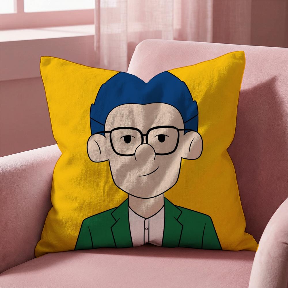 P-Pop ManS Cushion Cover Multi-Scene Pillow Cover for Home & Car - Reversible, Soft & Durable for Daily Use