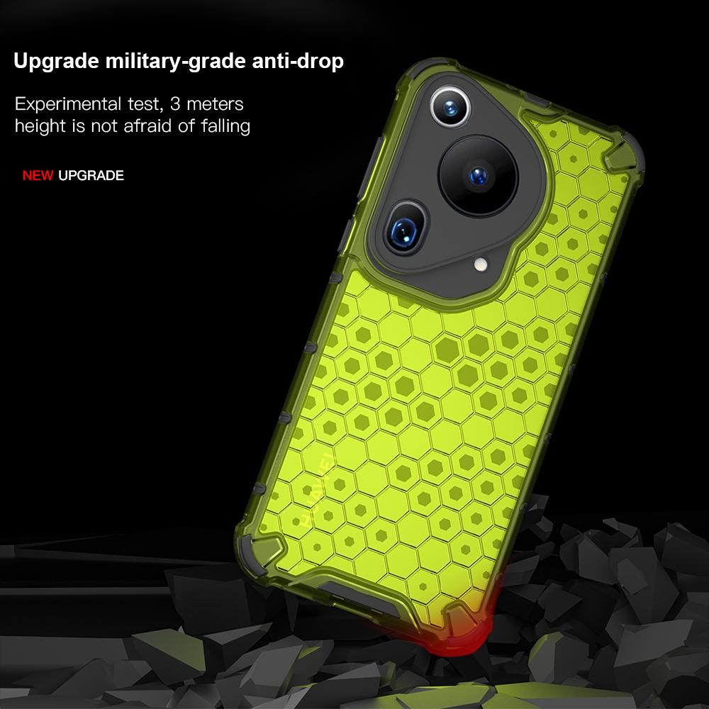 KEYSION Stoßfeste Armor-Hülle für Huawei Pura 70 Ultra P70 Silikon+PC Transparent Wabenförmige Handyhülle für Huawei Pura 70 Pro+