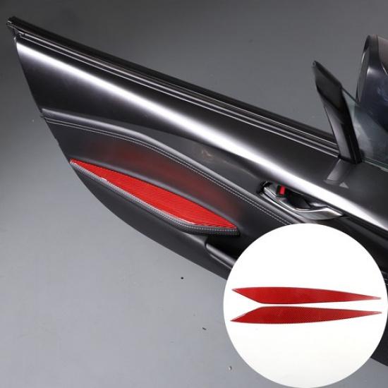Red Carbon Fiber Door Armrest Trim Sticker For Mazda MX-5 Miata 2016-23