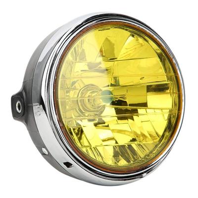 LED Headlight Motorcycle Headlight Motorcycle Headlamp Metal + PC Lens (Yellow) High Luminous Efficiency