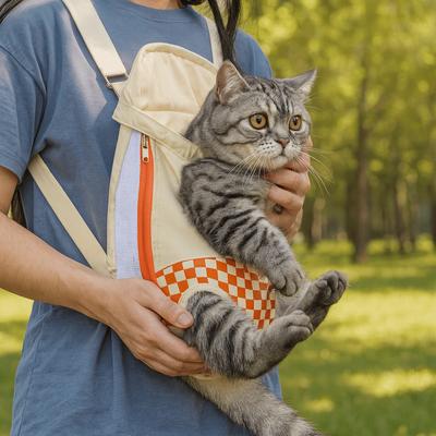 Freihändige Haustier-Brusttasche Verstellbare Träger Bequeme Katzentransporttasche Große Kapazität Atmungsaktiv Haustier-Ausgehtasche für Hunde Katzen
