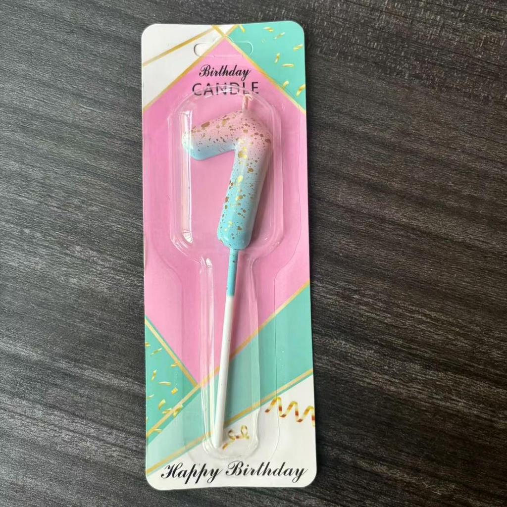 Galaxy Gradient Birthday Number Candles: Starry Sky Cake Toppers for Kids' Parties