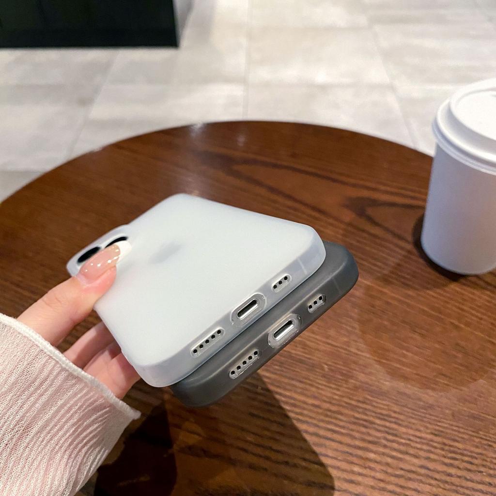 Large Hole Frosted Case for Apple 16PRO Translucent Minimalist Phone Case for IPhone 14/12 Anti Drop Soft Protective Case