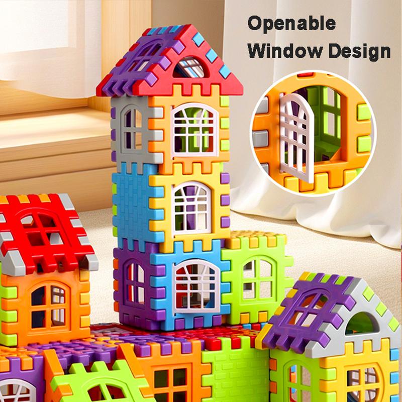 DIY Large Size Building Blocks Toy Simulated House Window with Big Capacity Storage Box Football Shape Small Seat Gifts for Kids