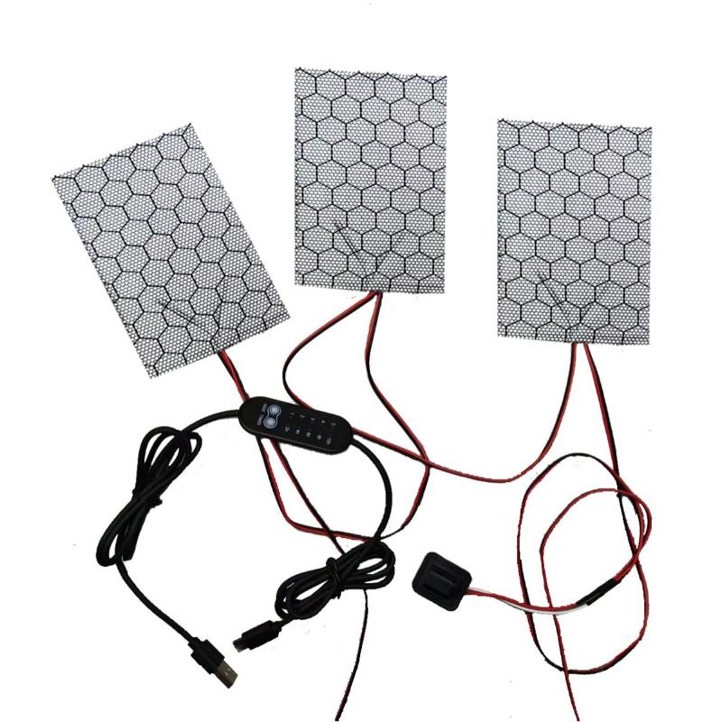 1 Set 1 To 3/5/6/7/8 Thermal Winter Heating Vest Pads Electric Cloth Heater USB Heating Pads Vest Heater For DIY Heated Clothing