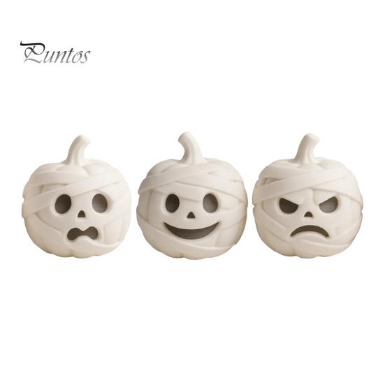 Festive Entrance Display Pieces 3D Printed Mummy Pumpkin Skull Figurine for Halloween Decorations, Versatile Showcase Statues with Funny Expressions