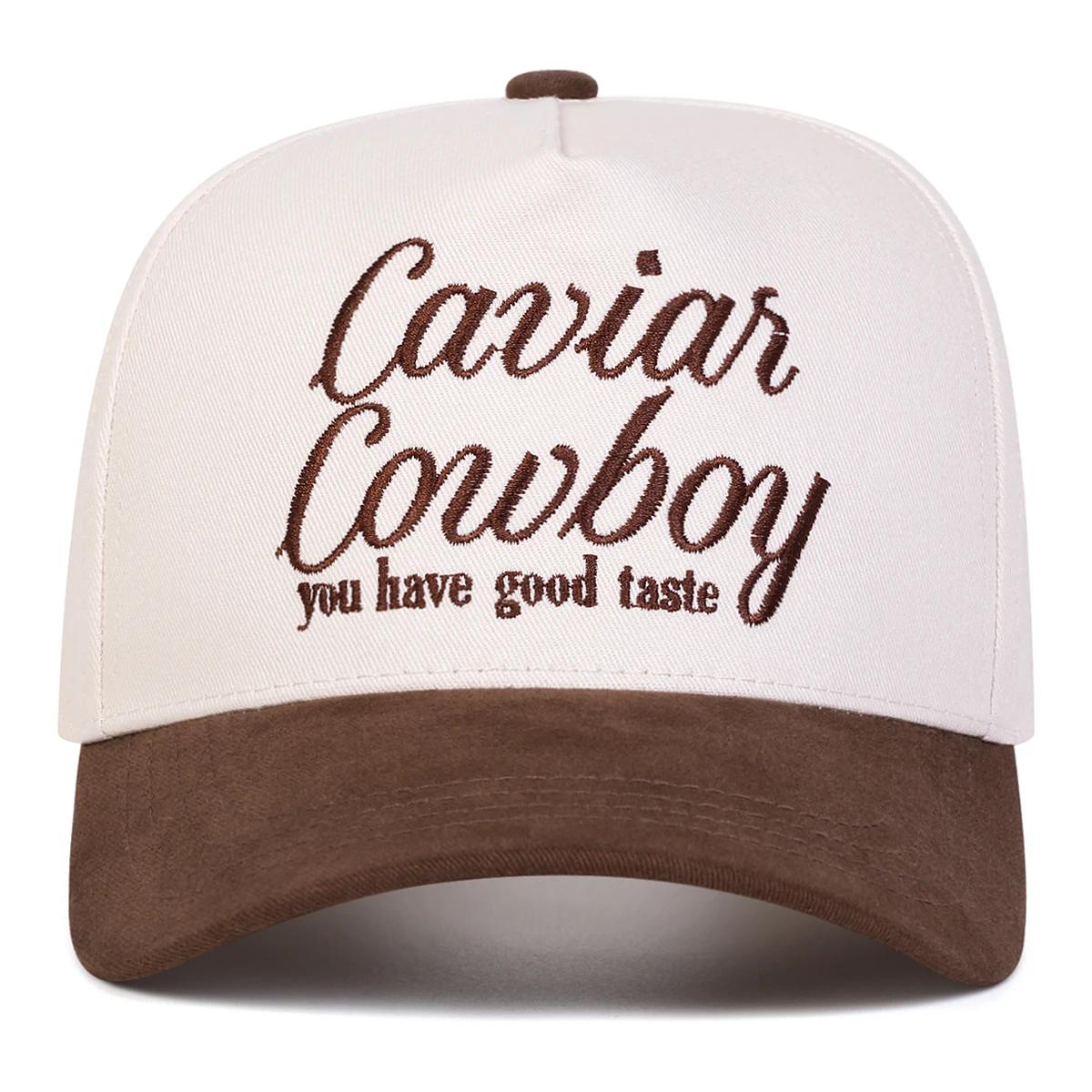 

Unisex Caviar Cowboy Letter Embroidery Baseball Caps Spring Autumn Outdoor Adjustable Casual Hats Sunscreen Hat Sports Cap