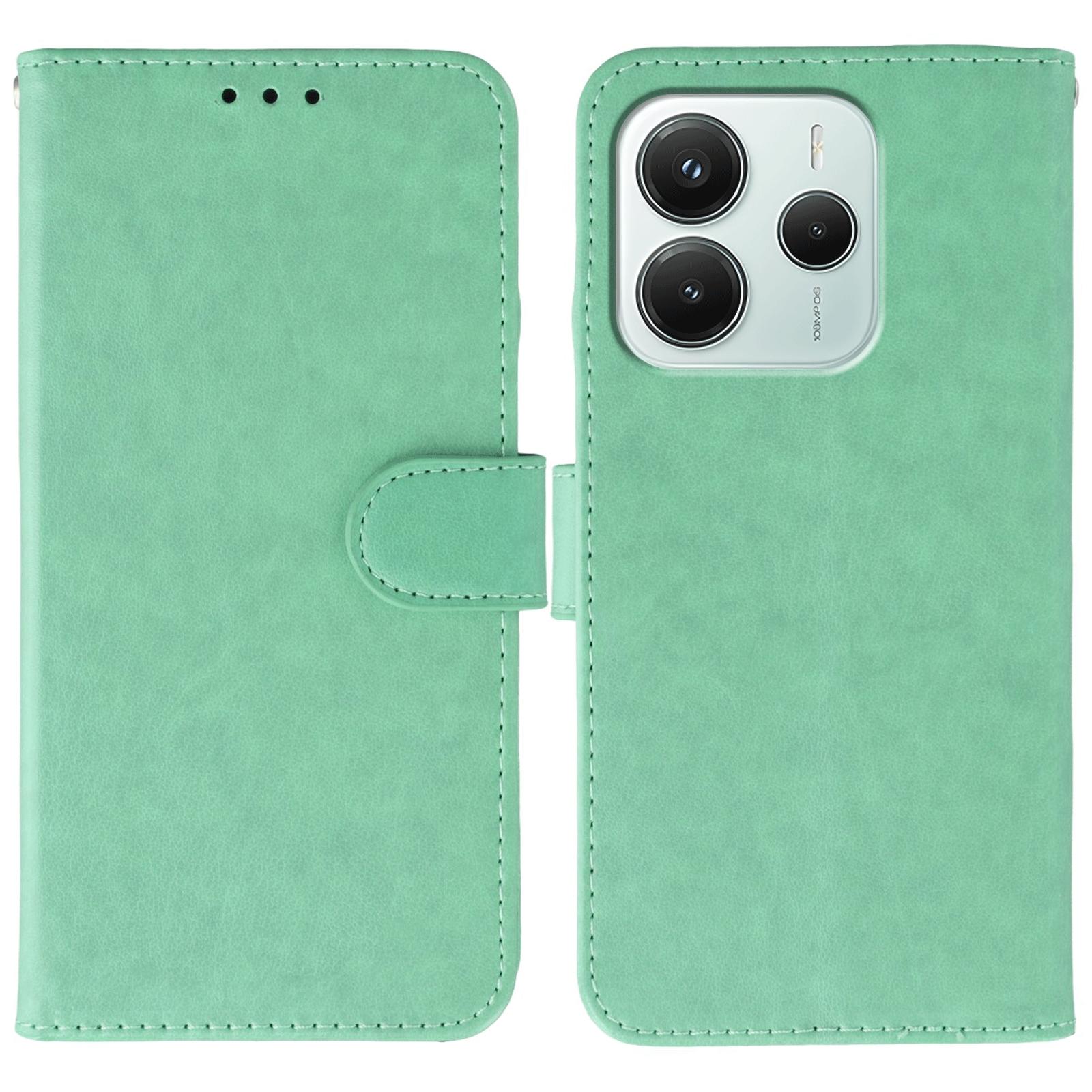 

Для Xiaomi Redmi Note 14 4G (164,84 мм) Чохол PU Шкіра Відкидний Гаманець Чохол для Телефону з Ремінцем Green