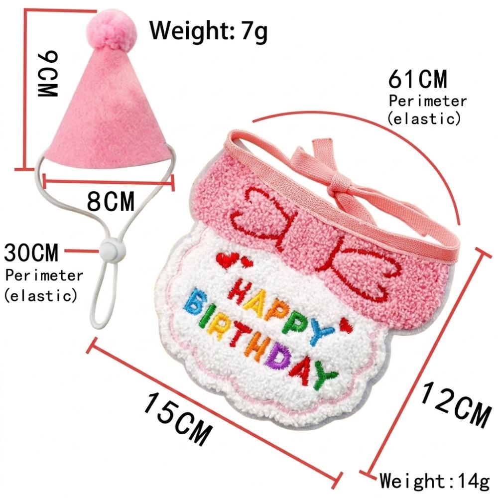 Vibrant Print Pet Birthday Bib Soft Fabric Dog Party Outfit Pet Birthday Hat Pet Photo Taking