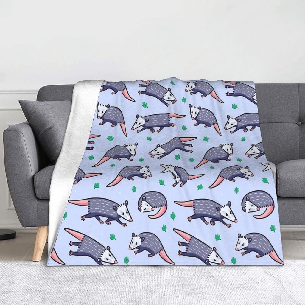 Starry Night Opossum Van Gogh Possum Funny Rodent Blankets Breathable Soft Throw Blanket for Bed Outdoor Plush Thin Quilt