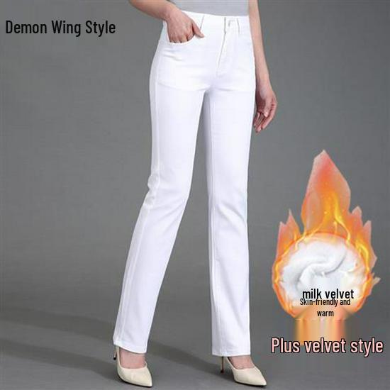 2024 Spring/Fall New Style Women's Plus Size High Waist Stretch Straight Leg Jeans for Middle-Aged Moms