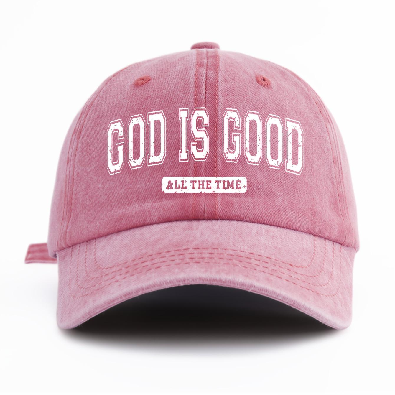 

GOD IS GOOD Печатная Стирка Водой Бейсболка Простая, Повседневная, Модная, Регулируемый Размер Для Активного Отдыха, Ежедневного Использования, Вечеринки, Отпуска Adjustable розовый
