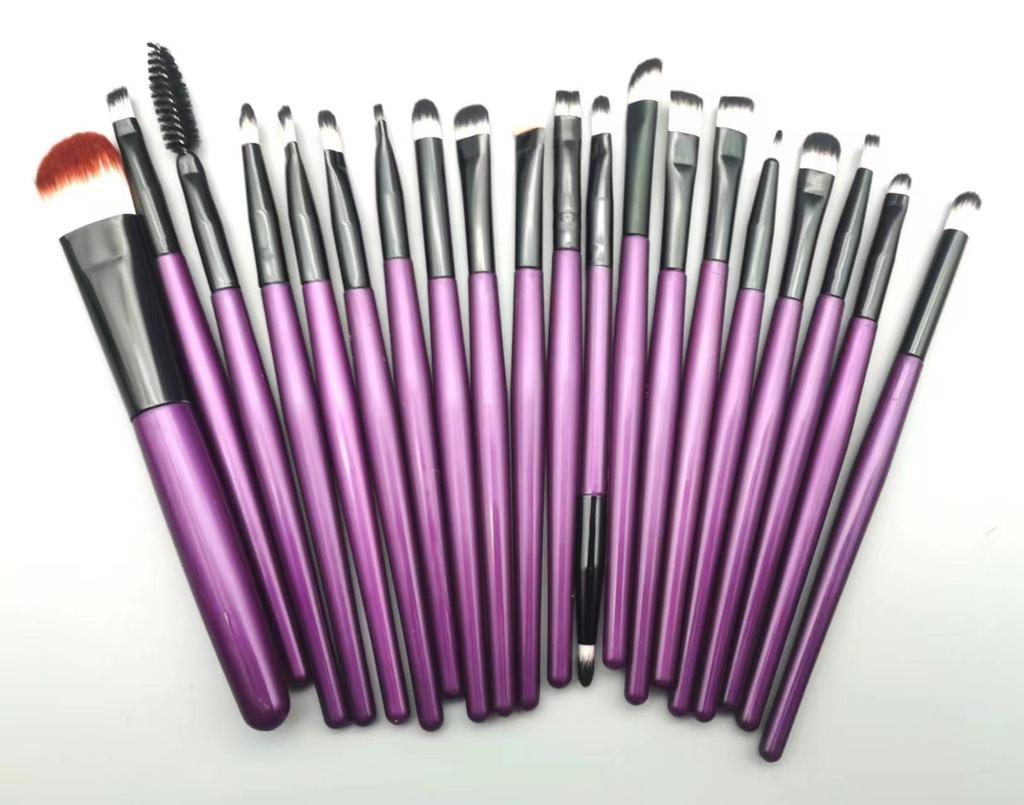 20-Piece Eye Brush Set: Eyeshadow & Foundation Brushes with 22 Colors