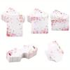 140pcs Flower Pattern Jewelry Packaging - 140pcs/Set, 4 Styles White Cardboard Display Cards for Earrings Necklaces Pinkish Tone Versatile Stylish