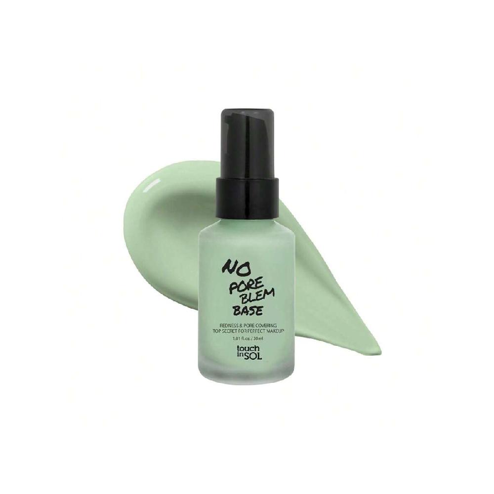 

Touch in SOL No Poreblem Redness Correcting Base Primer 30 мл. Основа под макияж с зеленым оттенком, уменьшающая поры, нейтрализующая тон перед тональным кремом Base Primer 30ml