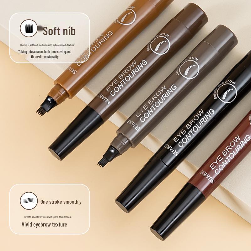 SUAKE 4-Prong Wild Eyebrow Pencil: Waterproof, Sweatproof, Smudge-Proof, Root-Like Simulation Liquid.