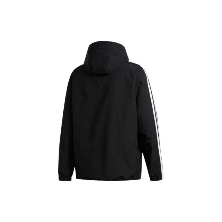 adidas Oryginalna bluza z kapturem zapinana na pół zamek z blokiem kolorów Trefoil Męska odzież wierzchnia Czarna GD2061