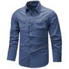 New Men's Long-sleeved Shirt Autumn and Winter Middle-aged and Young Casual Work Jacket Fashionable Solid Color Shirt Top