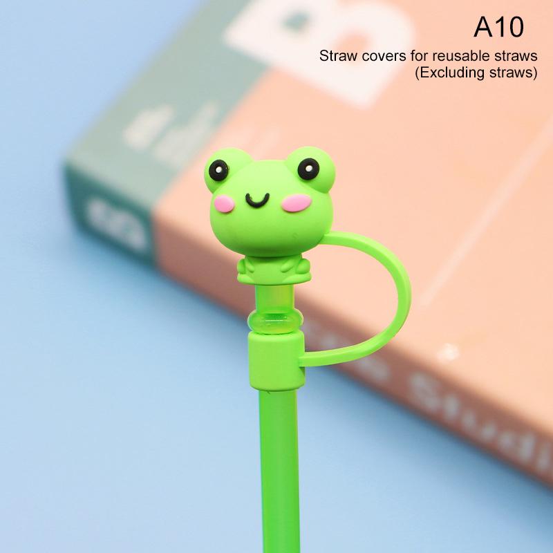 Dop de paie din silicon Reutilizabil etanș pentru băut Capac de praf Accesorii pentru pahare Cartoon