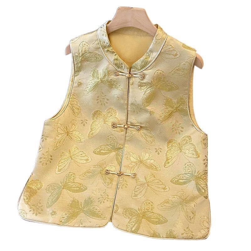 Vest Vest Women's Outer Wear Spring and Autumn Years Improved Buckle Vest Oblique Placket