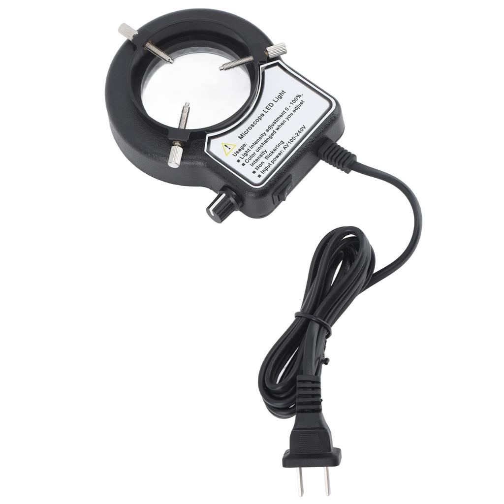 Microscope LED Ring Adjustable US Uniform Illumination Light, Brightness, Plug, 100-240V,