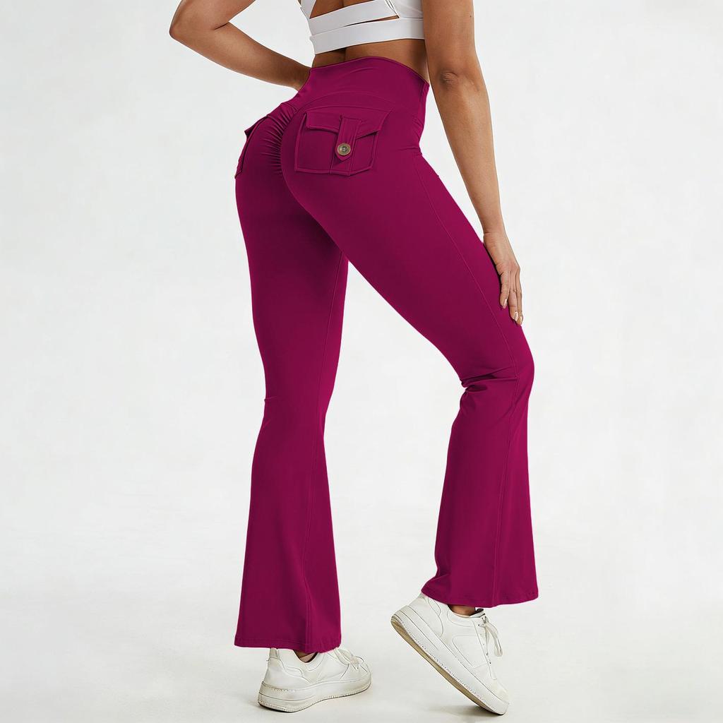 Zakvormige Micro Flare Yogabroek met Sneldrogend, Huidachtig Gevoel & Heup-Optillend Ontwerp - Fitness Sportbroek