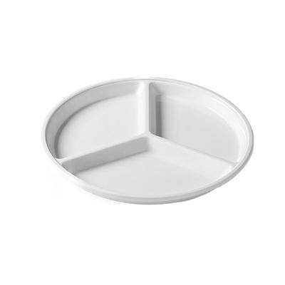 Commercial Melamine Food Serving Tray Divided White Appetizer Plates Drop-proof Imitation Porcelain Snack Serving Platter Salad