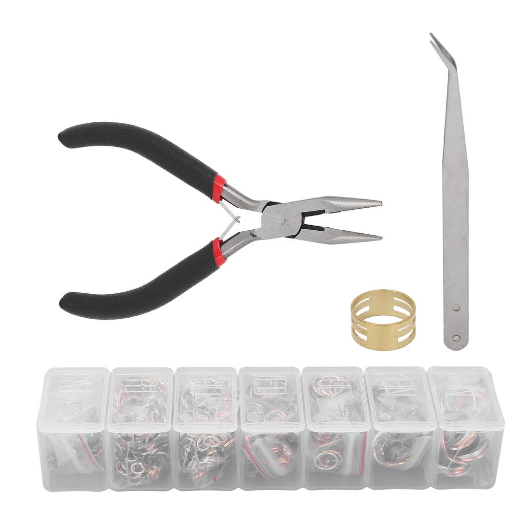 DIY Jewelry Finding Kits Single Ring Opening and Closing Ring Set Jewelry Material Package Mixed Color