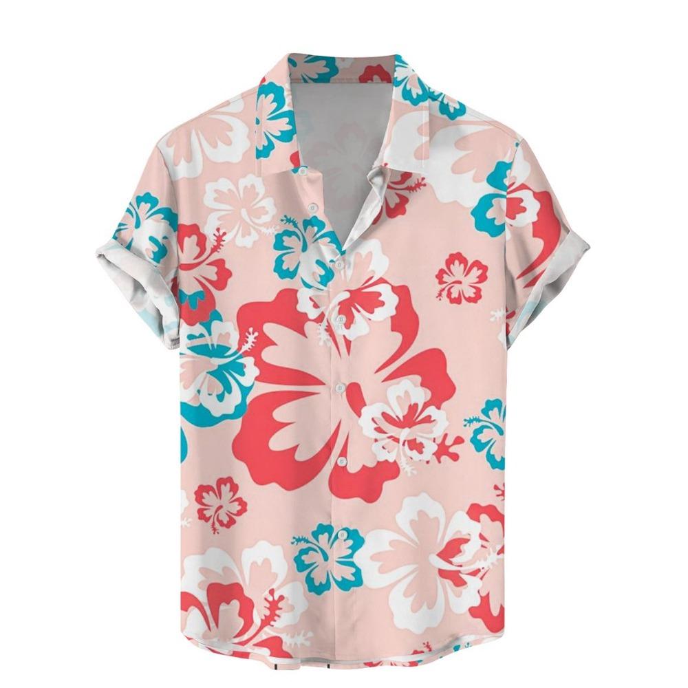 

Мужская рубашка с рисунком тропических растений и 3D-принтом, летняя повседневная праздничная рубашка, новая одежда унисекс с короткими рукавами и пуговицами на лацканах 5XL