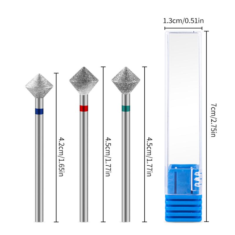 1 Pcs Rhombus Nail Drill Bits Diamond E-File Bit Rounded Edge Manicure Pedicure Grinding Head For Electric Nail Drill Machine