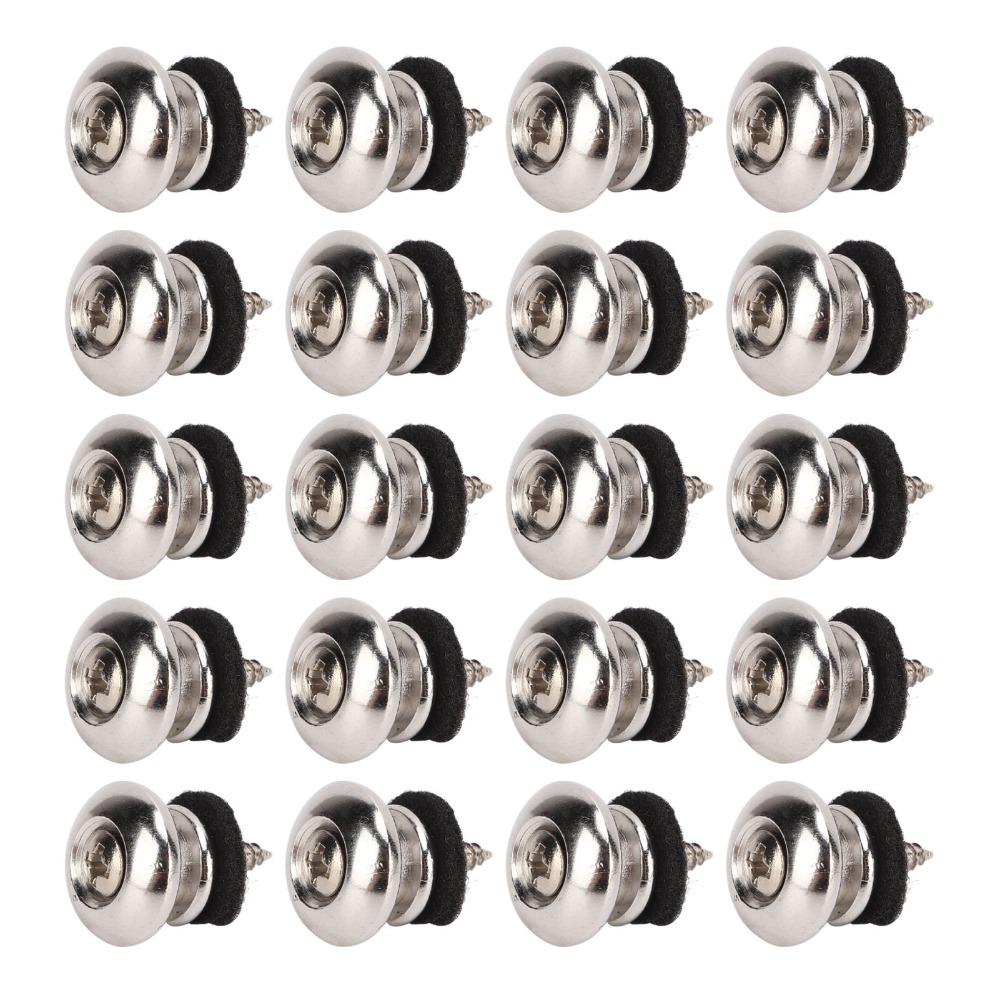 20PCS Silver Guitar Strap Locks With Screws Instrument Accessory Set For Guitar
