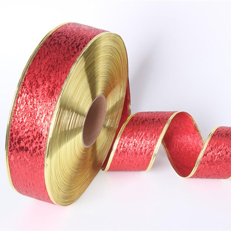 Style European Beautiful Polyester Christmas Ribbons For Luxurious Wrapping Gift