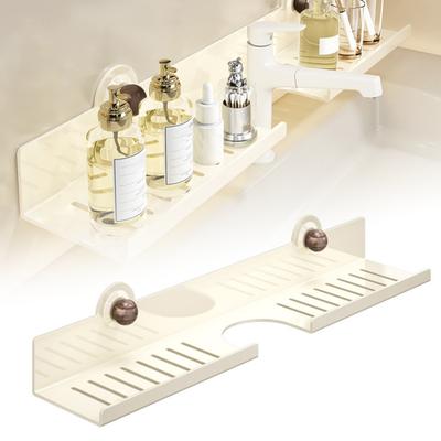 Bathroom Storage Rack Kitchen Suction Cup Shelf Strong Load-bearing Easy To Install