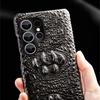 Echte Rindsleder Dünne Hülle Für Samsung Galaxy S10 S20 S21 S22 S23 S24 S25 Plus Ultra 3D Krokodil Schädel Rückseite Hülle