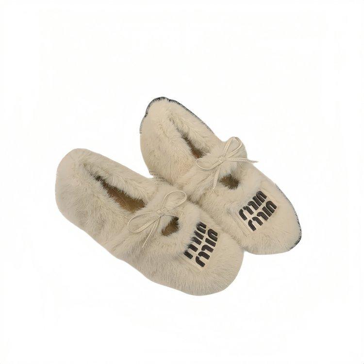 Inner height-increasing fluffy shoes female 2025 winter new outer wear high-end cotton shoes velvet warm fairy evening wind single shoes