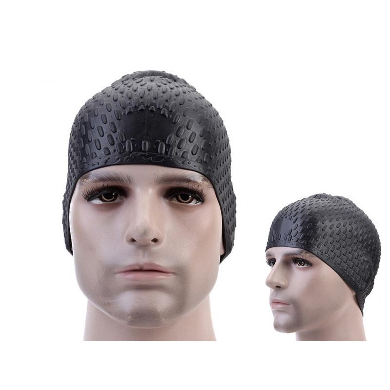 

Взрослый унисекс водонепроницаемая силиконовая плавательная шляпа длинные волосы ушной протектор мода сплошной цвет плавательная шляпа