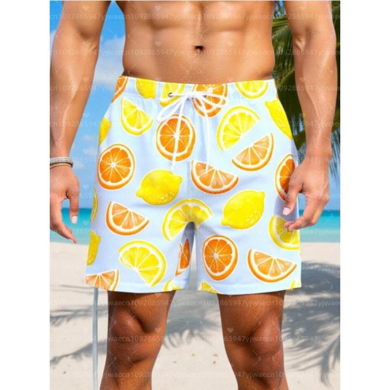 26 Summer Men Board Surf Shorts tropical plants Print Trunks Drawstring Elastic Quick Dry Hawaiian Beach Shorts Men Clothing XXL