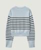 LMOOD WOMEN Marine Wool Cotton Stripe Pullover Knit Sky Blue