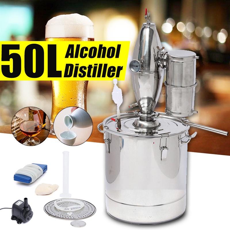 50L 304 Stainless Steel Alcohol Distiller Brew Kit Distillation Purifying Alcohol Brewing Making Alcohol Making Tools