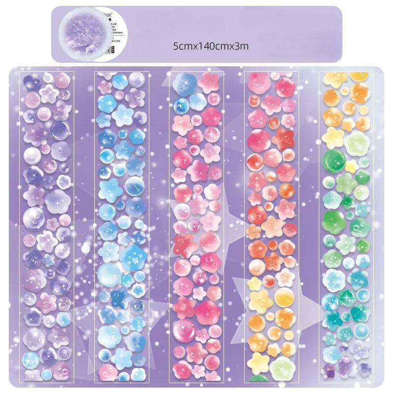 Vintage Bubble Tape Stickers Decorative Stick Labels Scrapbooking Accessories Planner Handmade Junk Journal Suppliesjavascript: