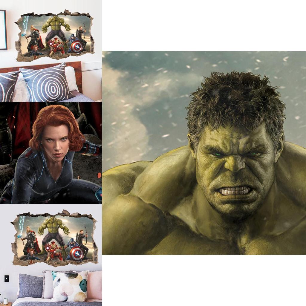 Superior Quality Avengers 3d Wall Sticker Multicolor Mural Art Poster For Kids Rooms