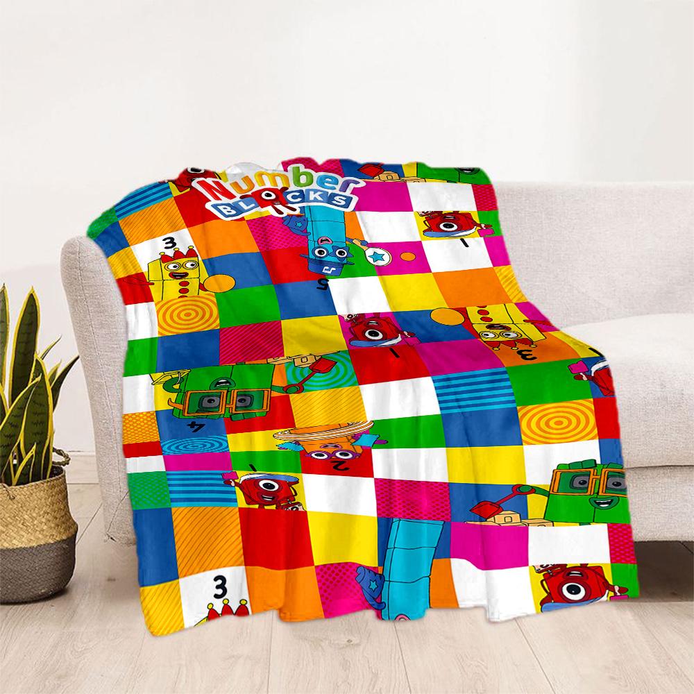 Coperta in Flanella Avventura con Blocchi Numerici - Morbida e Adatta per Divani, Letti, Uffici, Viaggi, Tutte le Stagioni, Ottimo Regalo per Feste e Compleanni.