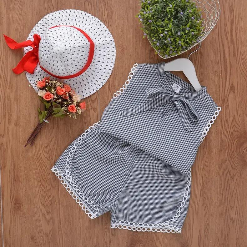 

Детский костюм-двойка без рукавов с цветочным принтом для девочек 110cm