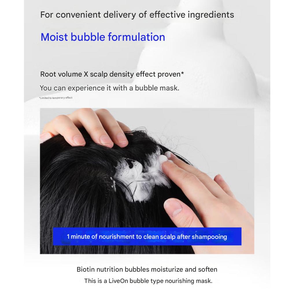 Modamoda Step03 Modrá biotinová maska na pokožku hlavy v pěně 50 ml