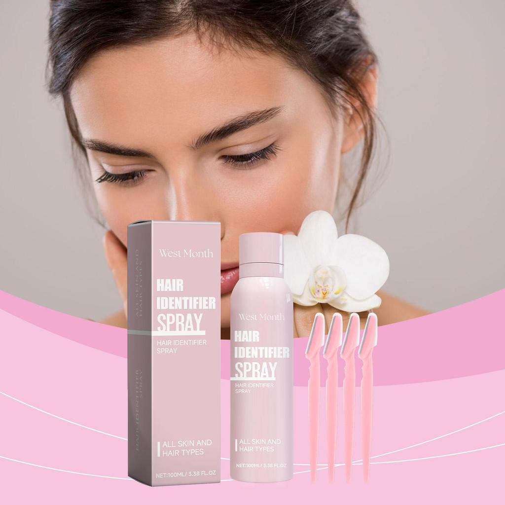 100ml Gesichtshaar-Identifikationsspray Gesichtsklärung Weichmachendes Haar Sanft Nicht-Reizend Haarentfernungsspray
