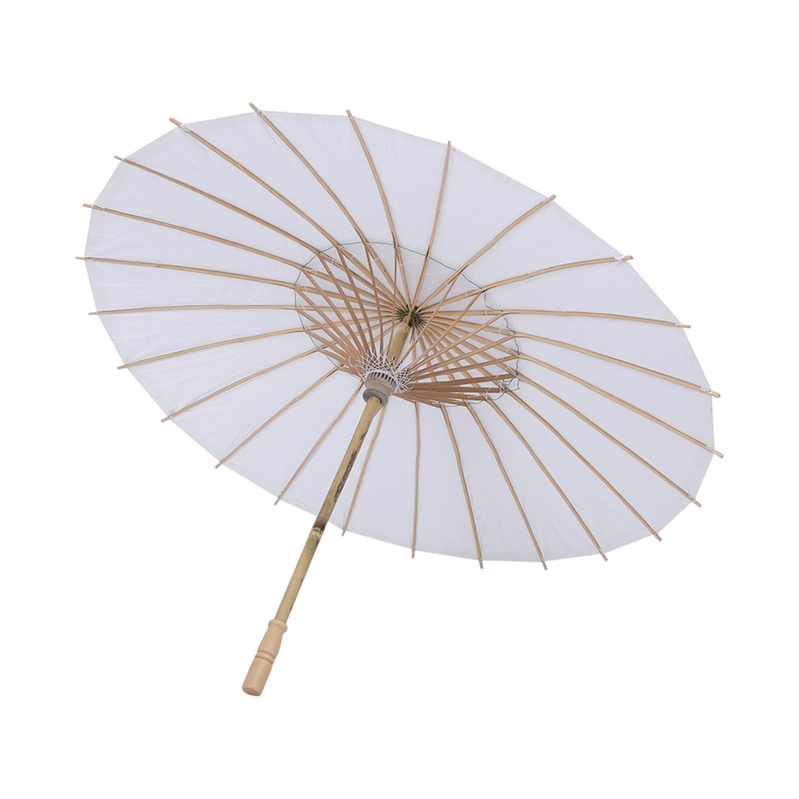Witte Papieren Paraplu Bruiloftssouvenir Feestdecoratie Bruids Fotografie Accessoire Straal 42cm