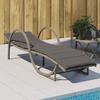 Vidaxl Sun Lounger with Cushion, Grey, 60X199X42 Cm, Poly Rattan