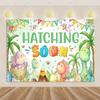 Cartoon Dinosaurier Kindergeburtstagsparty Dekoration Dschungeltier Hintergrundbanner Jurassic World Waldkulisse Für Babyparty